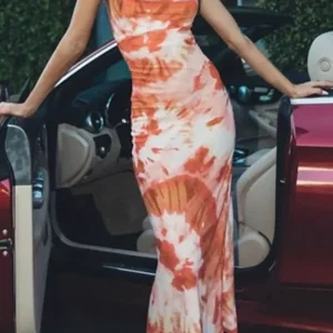 Tie-dye Midi Slip Dress
