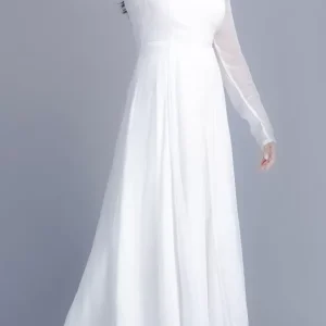 Set of 2: Bright White Anarkali kurta with dupatta