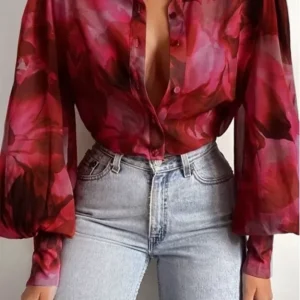 Red print Full Sleeve Shirt