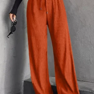 Orange Rib Flared Trouser