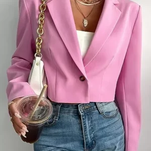 Baby Pink Crop Blazer
