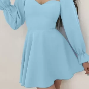 Sweetheart Blue Flare Dress