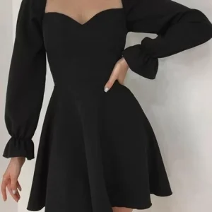 Black Sweetheart Flare Dress