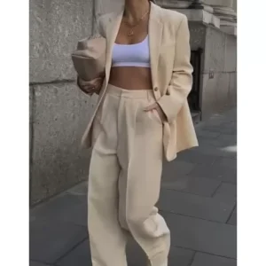 Beige  Blazer With Trouser Co-ord