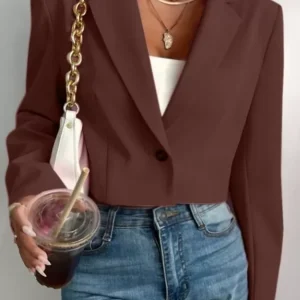 Brown Crop Blazer