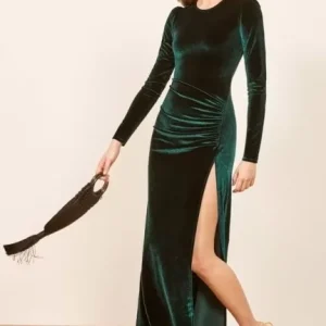 Long Sleeves Side Slit Bodycon Dress